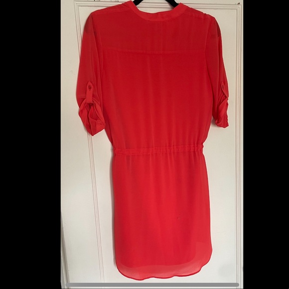 A. Byer Coral V-Neck Dress with Drawstring - Picture 3 of 3